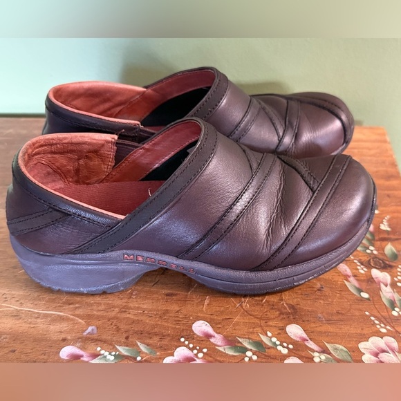 Merrell Women's Primo Patch Leather Bug Brown Sz 7 Clogs - Picture 4 of 9